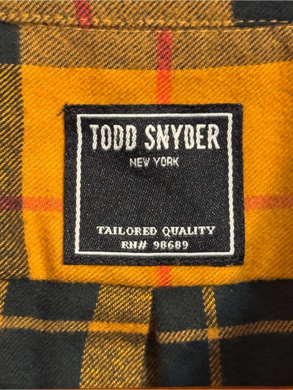 Todd Snyder New York Men’s XL Mustard Plaid Cotton Flannel Button Down - Picture 2 of 9